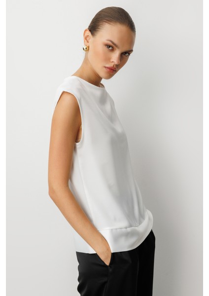 Ekru Kolsuz Basic Saten Bluz fiyatları