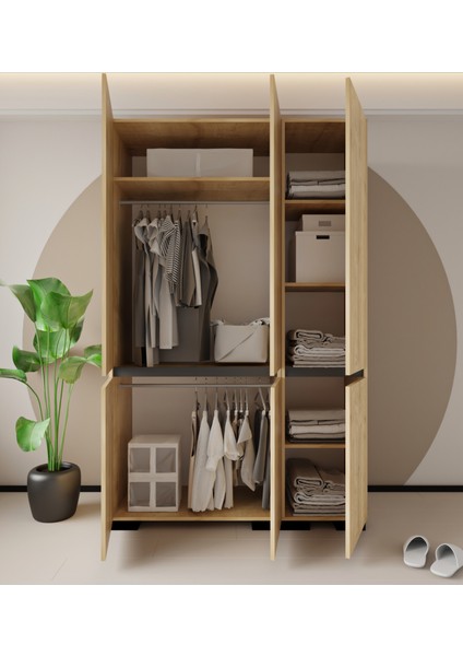 Floransa 6 Kapılı Flr6-Ia2 Safir- Antrasit Gardırop-Çok Amaçlı Dolap-Yüklük fırsatları