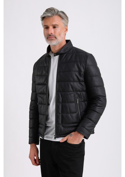 Gabriel Erkek Şişme Hakiki Deri Mont