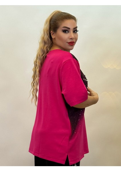 Abiye Bluz Kadın Taşlı Yazlık Oversize Üç Renk: Sarı, Pembe, Siyah Şık Yarım Kollu Kristal Taşlı indirimleri