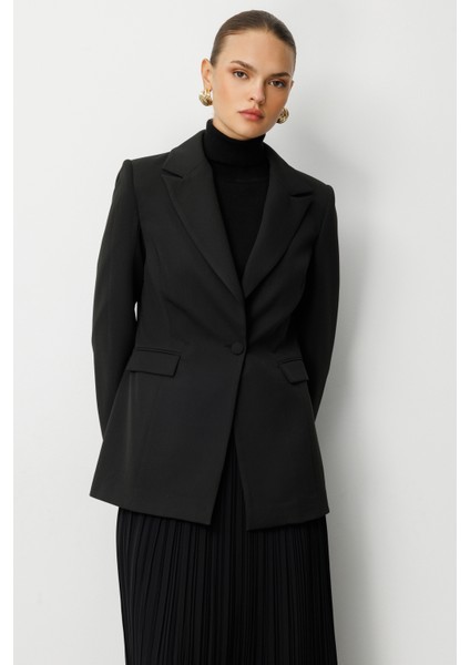 Tek Düğme Klasik Siyah Ceket fiyatları