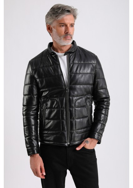 Gabriel Erkek Şişme Hakiki Deri Mont