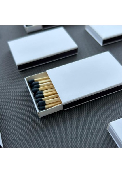 Özel Tasarımlarınız Için Baskısız Kibrit Kutusu 10LU - Siyah Uç