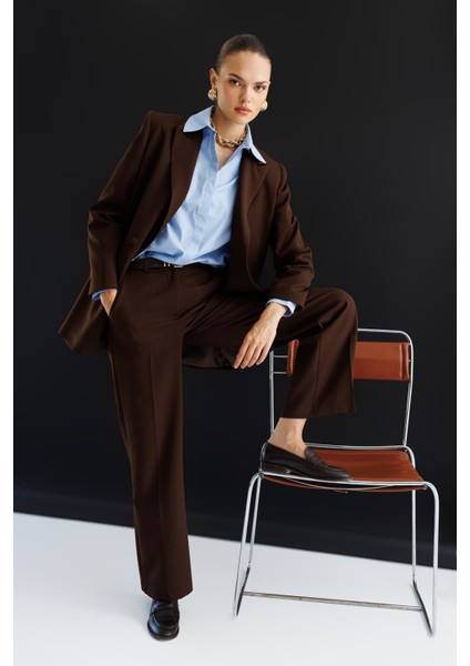 Oversize Kahverengi Kruvaze Blazer Ceket fiyatları