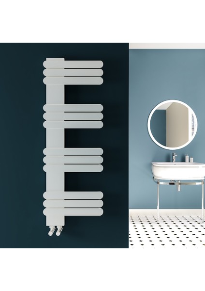 Nummo Alüminyum Dekoratif Havlupan 450X1120 mm 12 Dilim | Mat Beyaz | 609 W
