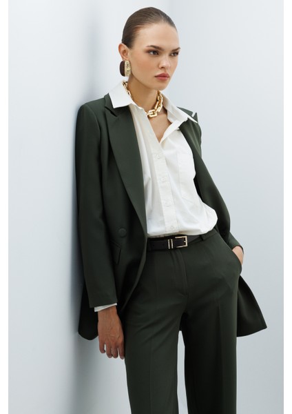 Oversize Haki Kruvaze Blazer Ceket fırsatları