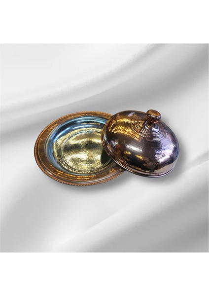 - 38 cm El Dövmesi Bakır Paşa Sahanı – 2 kg Ağırlık, 5 cm Derinlik | Kalaylı Iç Yüzeyli Kapaklı Sunumluk | Geleneksel Otantik Mutfak Bakır Sofra ve Servis Kabı fiyatları