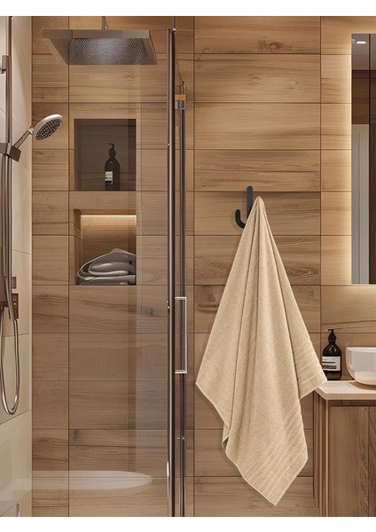 Bej Banyo Havlusu Tekli Dora 90X150 cm Yüksek Emici fırsatları