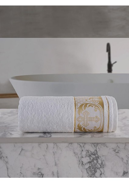 Beyaz Pamuk Jakarlı Tekli Banyo Havlusu Saint fiyatları