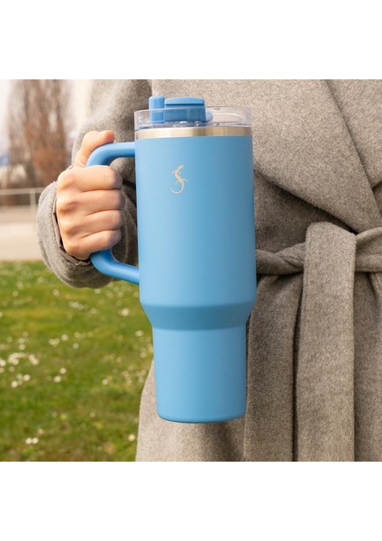 - “big Cup” 1.2 L Okyanus Mavi, Paslanmaz çelik termos - Uzatılabilir pipetli, çift cidarlı, sızdırmaz - 240979 fiyatları