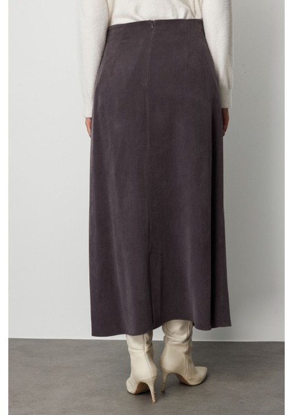 A Kesim Cupro Siyah Maksi Etek modelleri