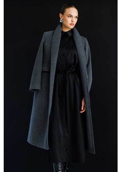 Siyah Saten Maksi Gömlek Elbise indirimleri