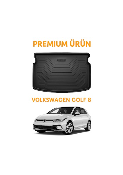 Volkswagen Golf 8 Üst Kademe 3D Kauçuk Bagaj Havuzu – Araca Özel, Premium Seri