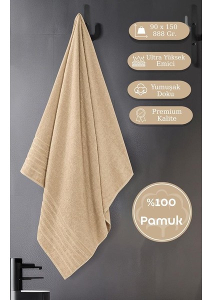 Bej Banyo Havlusu Tekli Dora 90X150 cm Yüksek Emici fiyatları