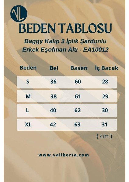 Baggy Kalıp 3 İplik Şardonlu Erkek Eşofman Altı - Siyah