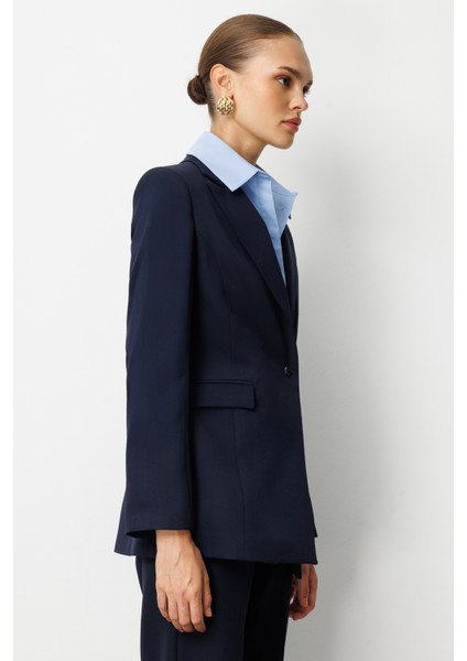 Tek Düğme Klasik Lacivert Ceket modelleri