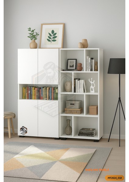 Tamamı Mdf Dev Kitaplık 4 Kapaklı Beyaz fiyatları