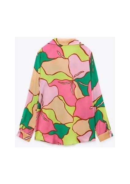Allbucks Zara, Renkli Baskılı Saten Gömlek ABZRA7510 modelleri