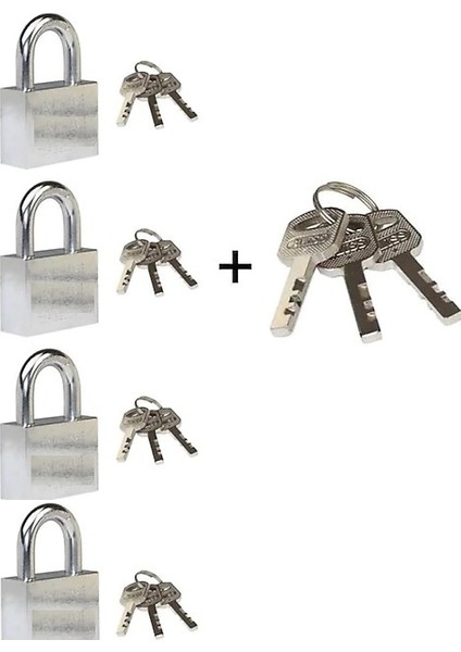 Master Çelik Asma Kilit 55MM 4'lü Set MK2441