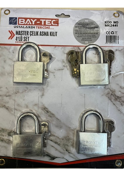 Master Çelik Asma Kilit 55MM 4'lü Set MK2441 fiyatları