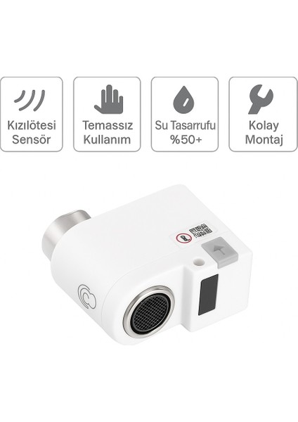 Şarjlı Tam Otomatik Akıllı Sensörlü Musluk Başlığı Su Tasarruflu Musluk Başlığı Hareket Algılamalı