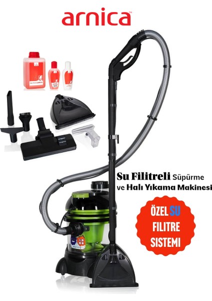 Hydra Rain 2400 Watt Su Filtreli Halı Yıkama ve Süpürme Makinesi + Kokulu Şampuan + Hav&Yün temizleyici