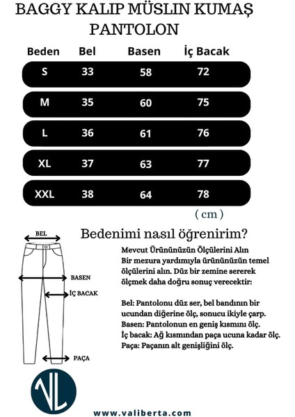 Baggy Kalıp Müslin Kumaş Pantolon - Orta Bej