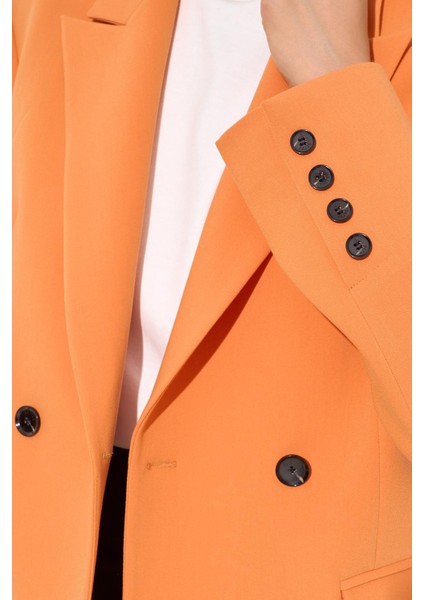 Şeftali Asimetrik Kapama Cep Detaylı Ceket fırsatları