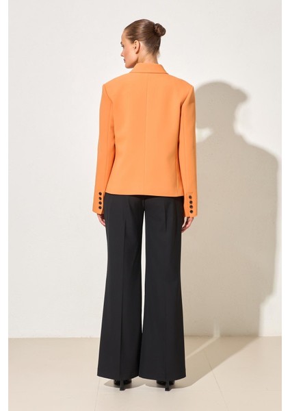 Şeftali Asimetrik Kapama Cep Detaylı Ceket indirimleri