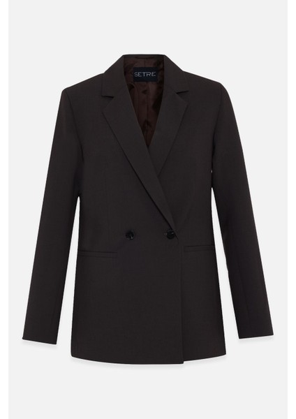 Siyah Cep ve Düğme Detaylı Basic Ceket modelleri