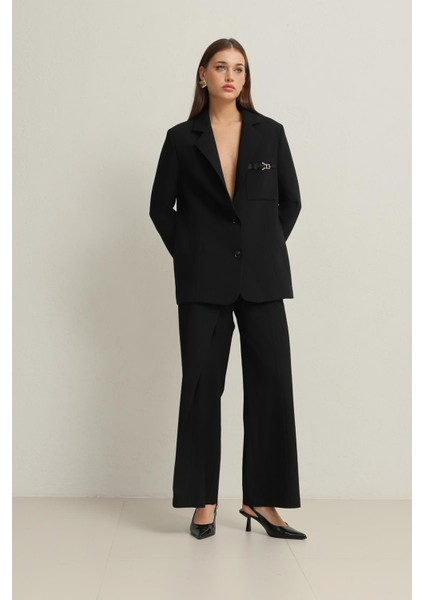 Siyah Cep Detaylı Ceket modelleri