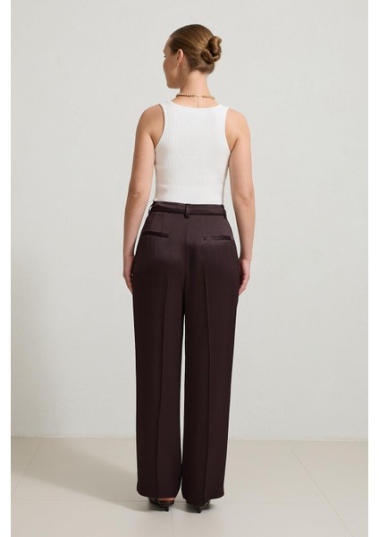 Çikolata Pile ve Cep Detaylı Rahat Kesim Pantolon indirimleri