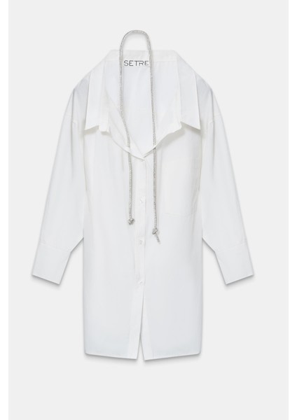 Ekru Boyun Aksesuar Detaylı Tunik modelleri