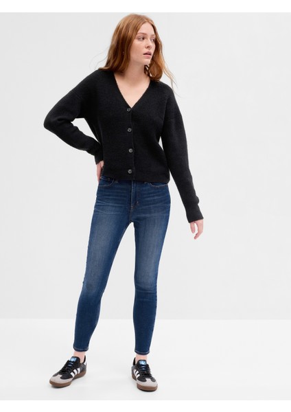 Kadın Lacivert High Rise Legging Washwell™ Jean Pantolon