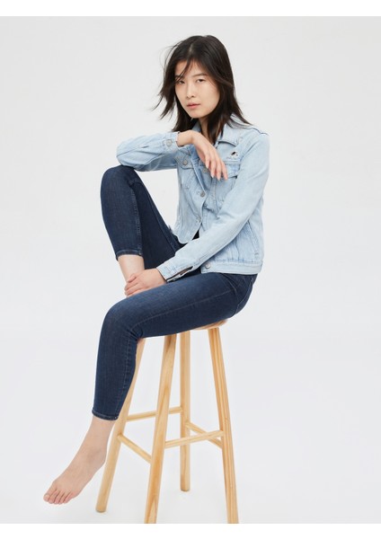 Kadın Lacivert High Rise Legging Washwell™ Jean Pantolon