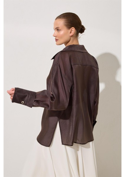 Acı-Kahve Ceket Yaka Dökümlü Gömlek indirimleri