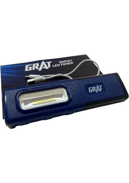 Taşınabilir Ayarlanabilir Şarjlı LED Fener / 400 Lüm.(3 Saat ) - 200 Lüm -(6 Saat ) 120 Lüm.(12 Saat)