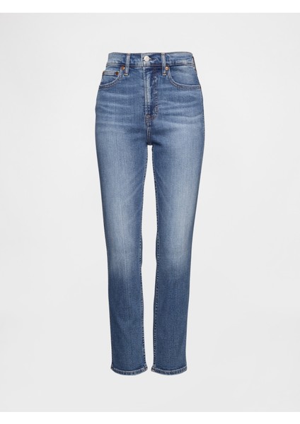 Kadın Mavi High Rise Cigarette Washwell™ Jean Pantolon