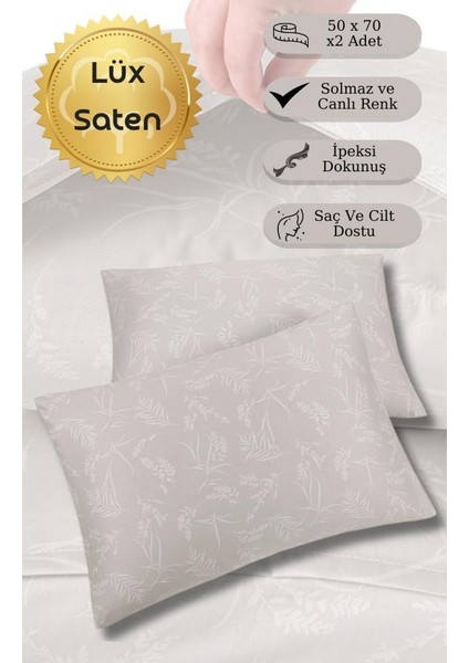 Yastık Kılıfı 2’li Saten Zarif Dokunuş Baskılı modelleri