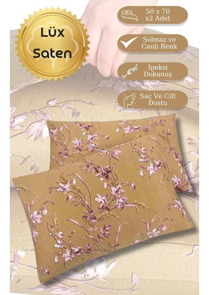 Yastık Kılıfı 2’li Saten Zarif Dokunuş Baskılı fırsatları