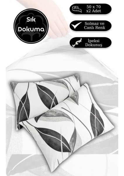 Yastık Kılıfı 2’li Akasya Percale Baskılı 50X70 cm