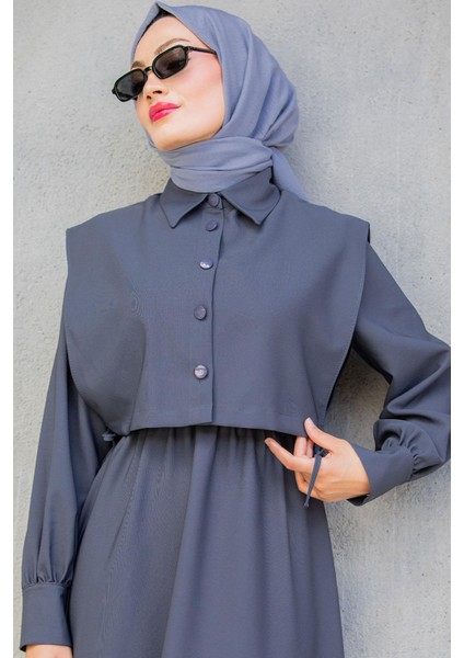 Double Krep Üst Cepken Detay Elbise-Ant fiyatları