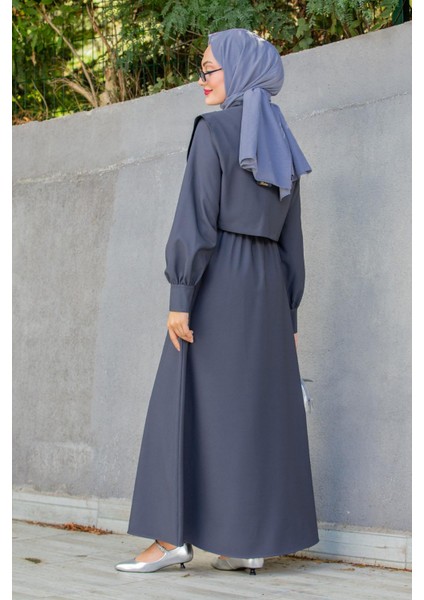 Double Krep Üst Cepken Detay Elbise-Ant modelleri