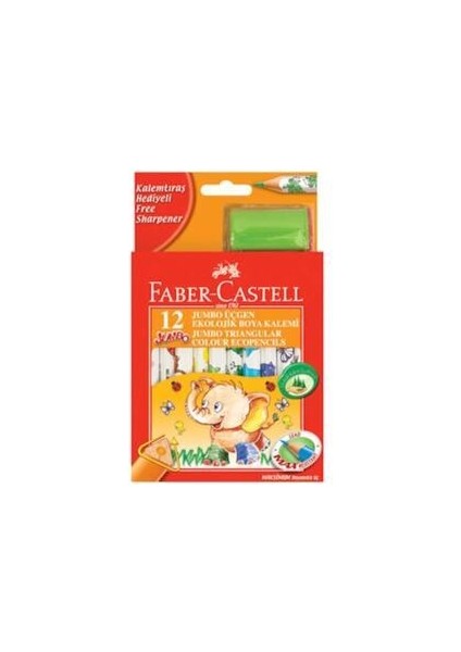 Ekolojik Jumbo Üçgen Kuru Boya Kalemi 12'li Renkli ve Çocuklar İçin Uygun