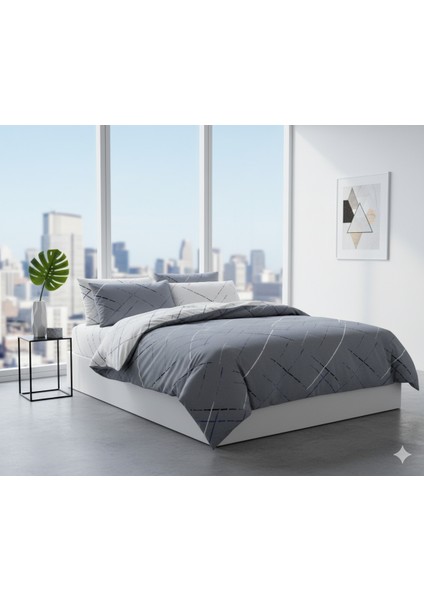 Ranforce Reflection Gri Çift Kişilik Nevresim Takımı modelleri