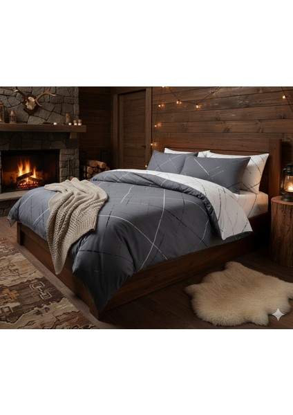 Ranforce Reflection Gri Çift Kişilik Nevresim Takımı fırsatları