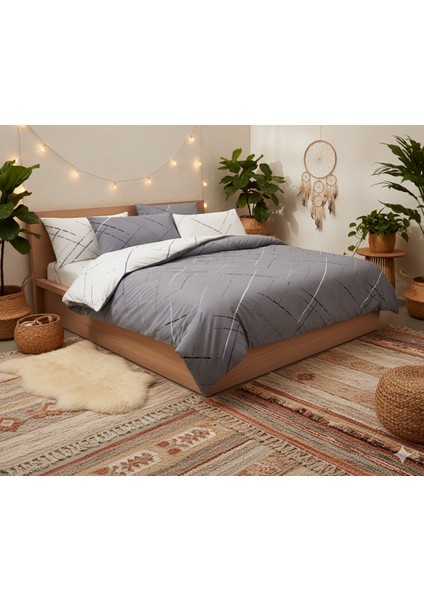 Ranforce Reflection Gri Çift Kişilik Nevresim Takımı indirimleri