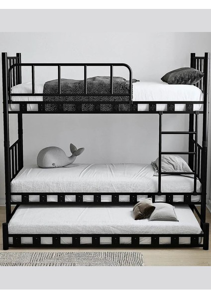 Argimo Zambak Yavrulu Genç Çocuk Odası Metal Ranza ve Karyola 90 x 190 Beyaz fiyatları