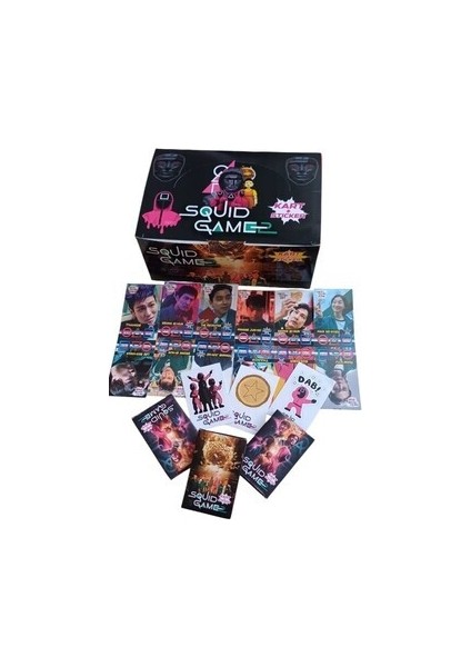Squid Game 2. Sezon Oyun Kartları Büyük Paket 48 Mini Kutu Toplam 288 Kart 48 Sticker modelleri
