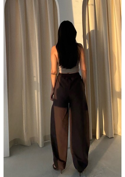 Kahve Paçası Lastikli Balon Pantolon indirimleri
